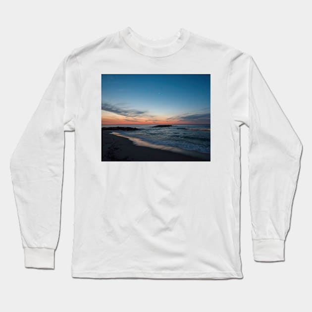 Blue Asbury Park Sunrise Long Sleeve T-Shirt by fparisi753